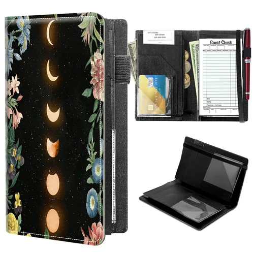 Miniatura 29 de Libretas de alto volumen para camareros, libro de servidor Forest Moon con 2 bolsillos expandibles de 9 x 5, libro de mesera lindo con bolsillo