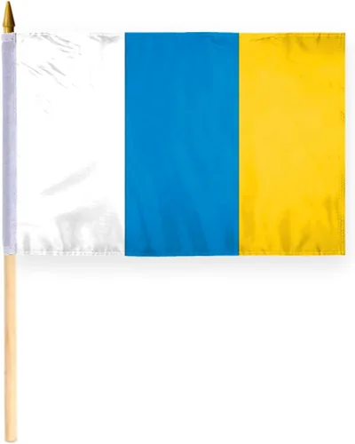 Miniatura 10 de AGAS - Bandera de coche de Islas Canarias de alta calidad de 10.5 x 15 pulgadas, impresa de doble cara en tela de poliéster súper tejida, doble