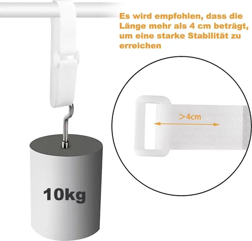 Miniatura 4 de Correas de cable ajustables de 16 pies con hebillas, longitud de corte libre, bridas de cable de sujeción reutilizables blancas, correa de seguridad