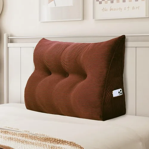 Miniatura 34 de Almohada de cuña triangular para cabecero, cojín de pana para sofá cama, respaldo grande, almohada de lectura, posicionamiento lumbar tapizado