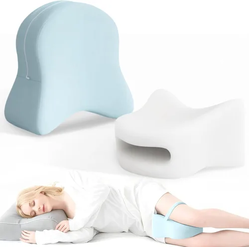 Almohada de rodilla para dormir de lado, almohada de alivio del dolor de ciática entre las piernas mientras duermes, cojín de enfriamiento de espuma