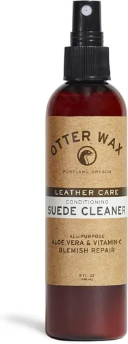 Otter Wax Limpiador acondicionador de gamuza y nobuck | 5 onzas | Limpiador y acondicionador de cuero para muebles, botas, sombreros, zapatos,