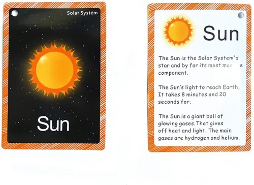 Miniatura 8 de Juego de tarjetas didácticas del sistema solar y de la fase lunar para niños pequeños Tarjetas didácticas de aprendizaje para niños y tarjetas