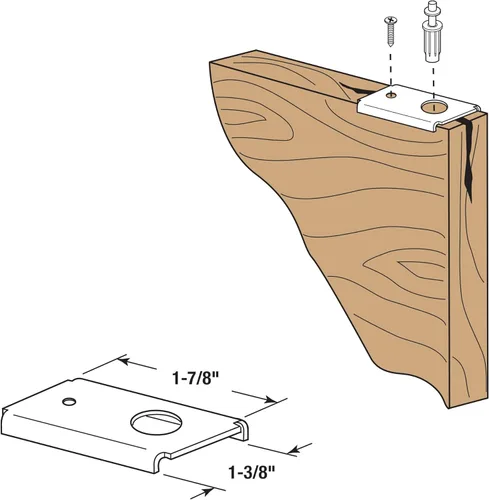 Miniatura 4 de Prime-Line N 7192 Soporte de reparación de puerta plegable, montaje superior o inferior, para puertas de madera (paquete de 2)