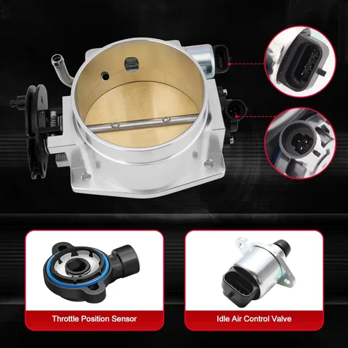 Miniatura 4 de Colector de admisión de 102 mm fabricado en chapa EFI con raíles de combustible y cuerpo del acelerador y sensores de posición del acelerador TPS
