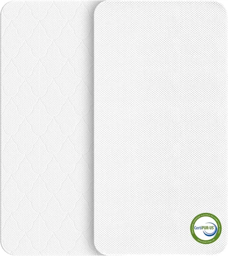 Miniatura 16 de Colchón de moisés de 30 x 15 pulgadas para Dream On Me Lacy: colchón de espuma viscoelástica de gel de doble cara de 2 pulgadas de grosor, apto