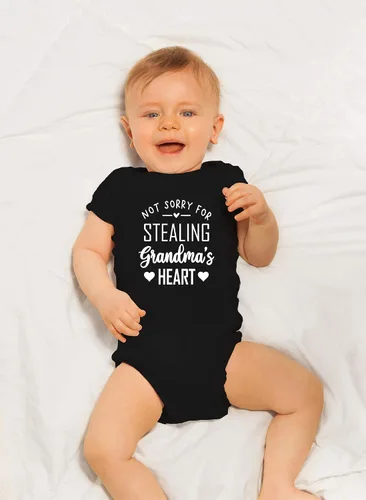 Miniatura 11 de CBTwear Not Sorry for Stealing Grandma's Heart – Ropa de bebé – Divertido body para recién nacido para niños y niñas