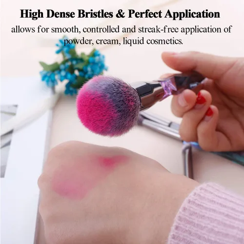 Miniatura 4 de Juego de brochas de maquillaje de 10 piezas, estilo de cristal, cerdas sintéticas de alta calidad, cepillo cosmético profesional, base facial