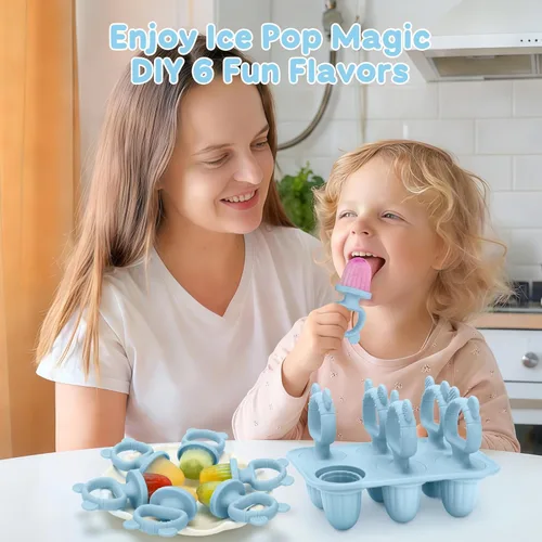 Miniatura 7 de Moldes de silicona para paletas para bebés con palitos, moldes de mini paletas para bebés de leche materna para aliviar la dentición