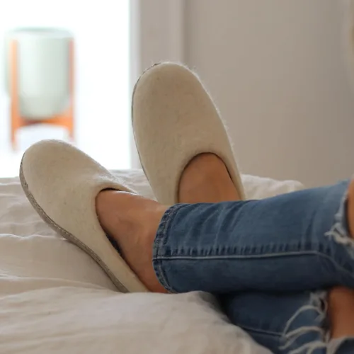 Miniatura 2 de Pantuflas tipo mule para mujer de lana merino de fieltro 'Astoria