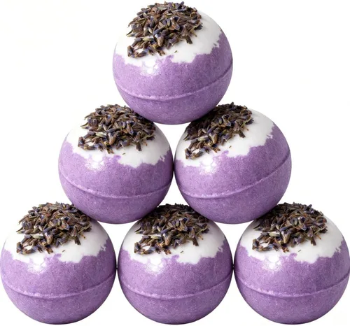 Lavender Scented Bath Bomb - YC002, 4.23 oz, Pack of 6 - Perfect for Bubble Spa Bath - Essential Oil Personal Care Bath Gift for Birthday Mothers
