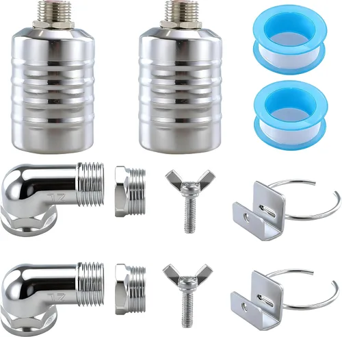 Paquete de 2 válvulas de flotador de agua, control automático de nivel de acero inoxidable con conexiones de 1/2 y 3/4 pulgadas para peceras,