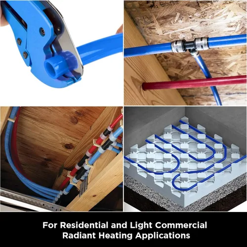 Miniatura 7 de Pex-A Tubería de 1/2 pulgada x 1000 pies, tubo sin barrera para agua potable, tubo de agua flexible para fontanería, azul