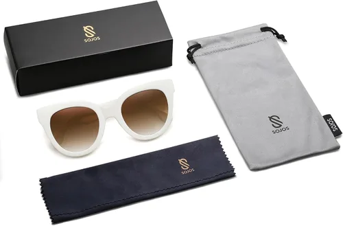 Miniatura 6 de SOJOS Gafas de sol retro de gran tamaño para mujer, estilo vintage, de moda, SJ2074