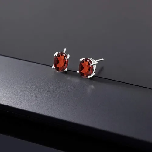 Miniatura 131 de Gem Stone King Aretes de oro de 14 quilates con piedra natal ovalada de 0.315 x 0.236 in Aretes de oro para mujer
