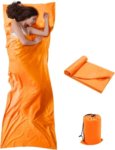 Miniatura 9 de Bolsa de dormir para viajes y campamento, ligera, compacta y portátil, ideal para viajes, hostales y campamentos
