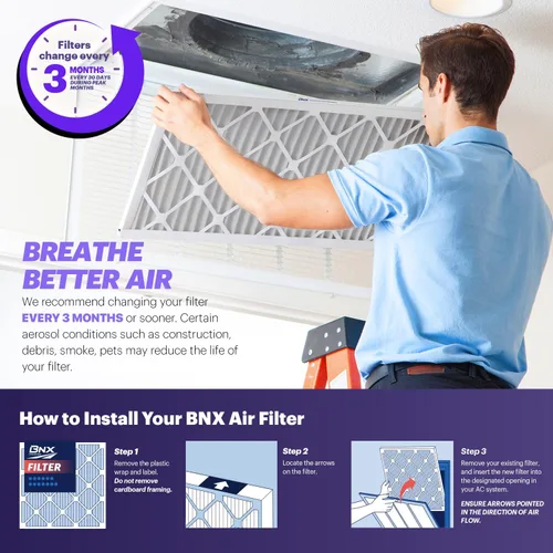 Miniatura 8 de BNX TruFilter - Filtro de aire MERV 8 de 10 x 10 x 1 pulgadas (paquete de 6) – Fabricado en Estados Unidos – Defensa contra polvo y mascotas