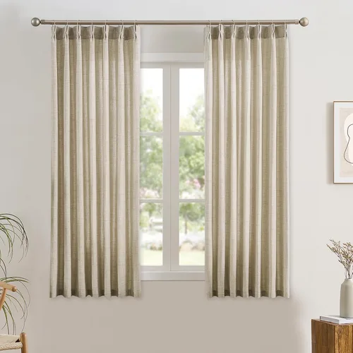 Miniatura 2 de RAIN CITY - Juego de 2 cortinas de 45 pulgadas de largo con plisado con pellizco, cortinas semitraslúcidas para dormitorio, cuarto de bebé