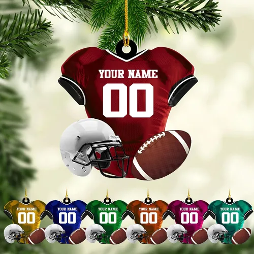 Miniatura 12 de Adornos de fútbol de Navidad personalizados, adornos de fútbol 2025 para árbol de Navidad, decoraciones navideñas acrílicas, adorno de jugador