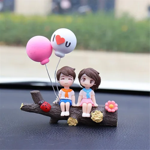 Miniatura 15 de Aphro Lindos adornos para parejas, decoración de automóvil, lindos dibujos animados para parejas, decoración de tablero de instrumentos de automóvil