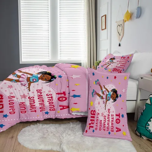 Miniatura 4 de Juego de edredón negro de bailarina tamaño individual para niñas y niños, juego de edredón mágico para adolescentes y niños, juegos de ropa de cama