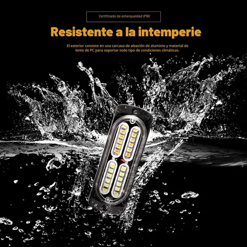 Miniatura 4 de 8 piezas Luces LED Intermitentes Estroboscópicas de Emergencia de Montaje en Superficie con Controlador para Camiones, Vehículos, Automóviles (4Y4W)