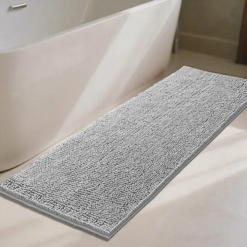 Miniatura 14 de Alfombras de baño 47x17 pulgadas, súper absorbentes, suaves, gruesas, lavables a máquina, alfombra de baño de chenilla, antideslizante para piso