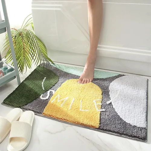 Miniatura 17 de Hi Space - Alfombras de baño de 31.5x19.7 pulgadas, alfombra de baño de hojas grises estilo bohemio antideslizante, lavable a máquina, de microfibra