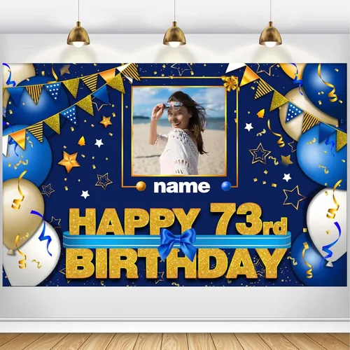 Miniatura 93 de Pancarta Personalizada de Decoraciones de Feliz Cumpleaños 101 - Telón de Fondo de 101 Años para Mujeres Hombres Niños Niñas Suministros de Fiesta