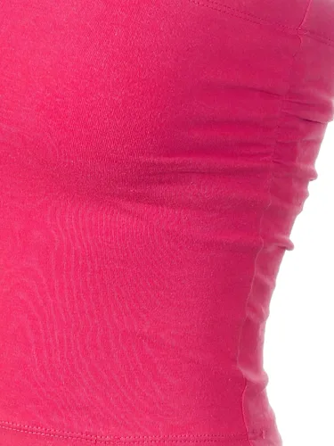 Miniatura 4 de MixMatchy Top de tubo de doble capa con espalda fruncida lateral y espalda descubierta para mujer con brasier integrado