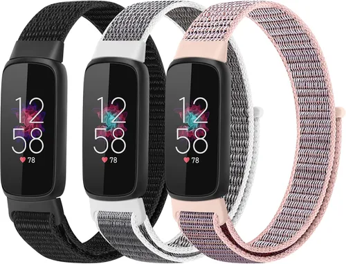 Miniatura 11 de Correas de nailon compatibles con correas Fitbit Luxe, correas deportivas de tela transpirable ajustable Solo Loop, pulsera de repuesto suave
