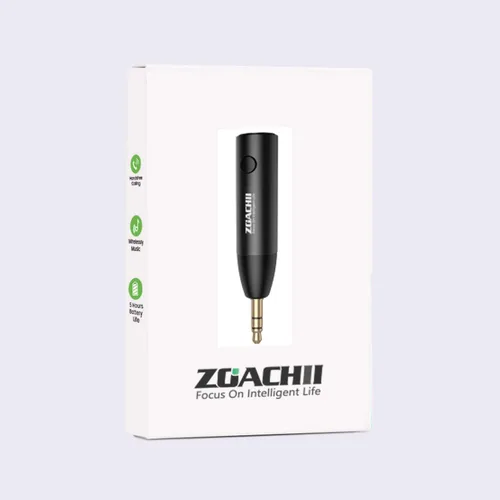Miniatura 7 de Adaptador auxiliar Bluetooth para automóvil, receptor inalámbrico Bluetooth 5.4 con conector de 0.138 in, tiempo de reproducción de 6 horas, estéreo