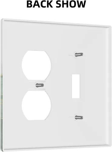 Miniatura 1137 de Placa Decorativa de Pared de Granja Rústica con Cuerno de Madera para Puerta de Granero 1 Banda Duplex Cubiertas de Toma Eléctrica Soltera