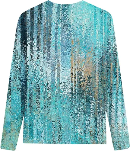 Miniatura 5 de NDVYXX Women's 2024 Fashion Tops Long Sleeve T-Shirts Cute Crewneck Basic Business Tees Blouses Loose Shirts