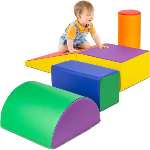 Miniatura 12 de Best Choice Products 5 piezas de bloques de espuma suave para niños para escalar y gatear, estructuras de juego para el desarrollo infantil, 5