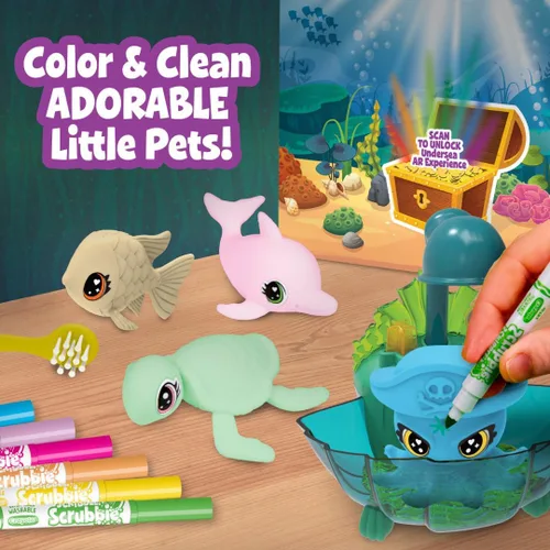 Miniatura 6 de Crayola Scribble Scrubbie Glow Lagoon Pets, Juguetes de animales marinos, regalos para niños y niñas, 3+