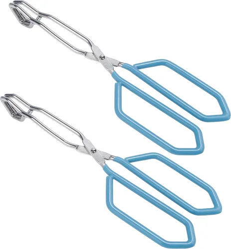 Miniatura 11 de MSY BIGSUNNY - Pinzas de tijera de acero inoxidable de 10 pulgadas, pinzas para alimentos de cocina con mango antideslizante, agarre cómodo, pinzas