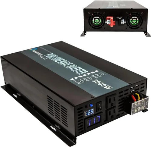 WZRELB Inversor de energía solar de onda sinusoidal pura de 3000 W confiable 48 V 120 V fuera de la red DC a CA convertidor de energía generador