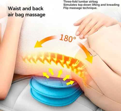 Miniatura 4 de Patinco Masajeador Shiatsu con calor de cuerpo completo para cuello, hombros, espalda, piernas, almohadilla de masaje de espalda portátil y plegable