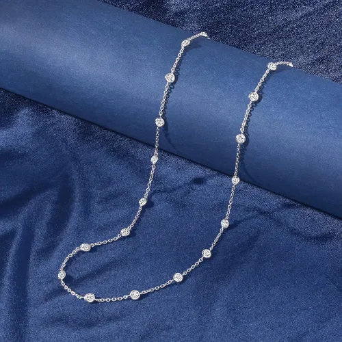 Miniatura 4 de Ross-Simons 4.50 ct. t.w. CZ Station Necklace