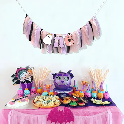 Miniatura 4 de Spooky One Groovy - Cartel para silla alta – Decoración de fiesta de primer cumpleaños de Halloween, cartel neutro para fiesta de Halloween, baby