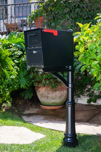 Miniatura 12 de Architectural Mailboxes Oasis TriBolt - Buzón de buzón con bloqueo de montaje, color negro, XL Galvanized steel build for outside with a