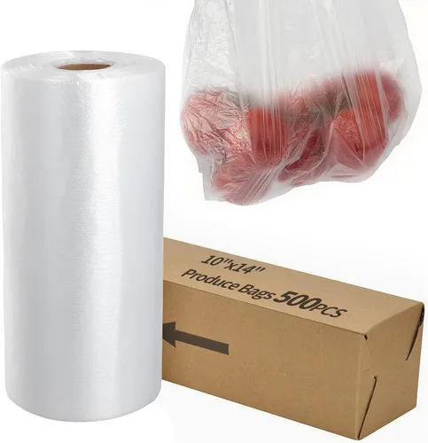 Bolsas de almacenamiento de alimentos de 10 x 14 pulgadas, bolsa de plástico transparente, 500 unidades bolsa de plástico desechable para alimentos