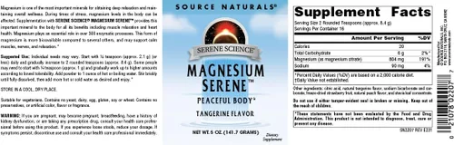 Miniatura 4 de Source Naturals Serene Science - Sereno de magnesio, cuerpo pacífico*, sabor a mandarina, 5 onzas en polvo