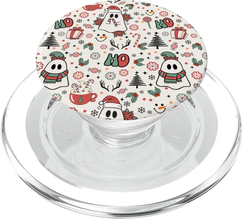 Miniatura 8 de Fantasma espeluznante lindo Navidad Ho Ho Merry Holiday Retro Pastel PopSockets PopSockets estándar PopGrip