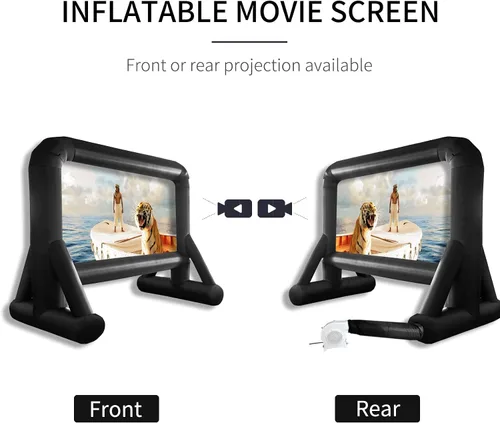 Miniatura 4 de Pantalla de cine inflable de 14 pies, pantalla de proyector al aire libre para exteriores, patio trasero, noche de cine, fácil instalación, pantalla