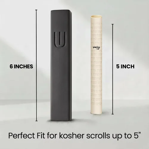 Miniatura 7 de SURI Mezuzah para puerta con pergamino - Funda moderna de mezuzá de 6 pulgadas con desplazamiento no Kosher incluido, se adapta a rollos de hasta 5