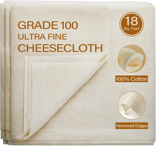 Miniatura 7 de eFond Estopilla de 36 pies cuadrados grado 100 paños de queso para colar, reutilizables, lavables, sin pelusa y malla ultra fina, sin blanquear