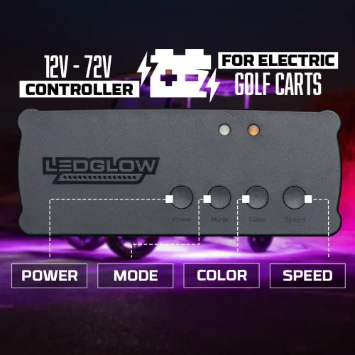 Miniatura 8 de LEDGlow Kit eléctrico de 12 piezas LED de millones de colores de 12 V-72 V para carrito de golf de 4 plazas, toldo para pozo de rueda y luces