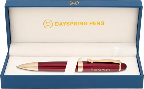 Miniatura 9 de Dayspring Pens Alexandria - Bolígrafo negro con borde dorado, barril grande, grabado dorado en la tapa, compatible con repuesto Parker G2, regalo